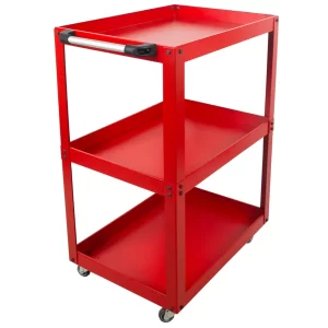 3 Gözlü Tekerlekli Parça Taşıma Arabası Kırmızı